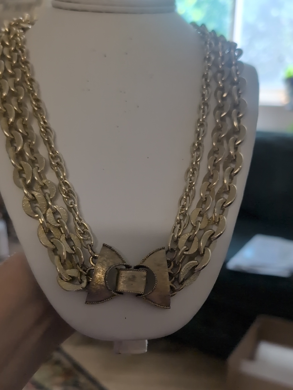 VTG Gold Bow Multi-Chain Necklace - Women Jewelry